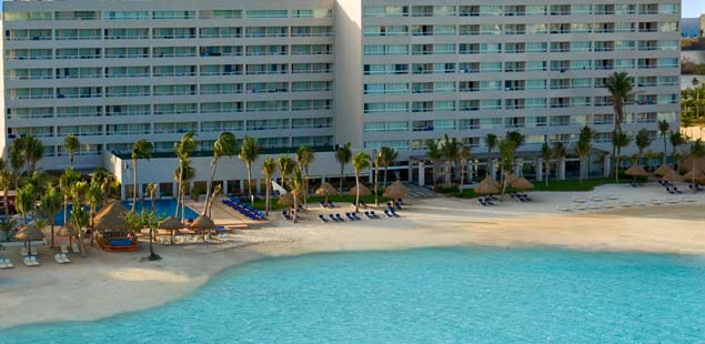 Looking from the ocean at Oasis Viva Resort Cancun